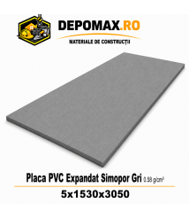 Placa rigida PVC Simopor Gri 0.58 g/cm3, 5x1530x3050 mm